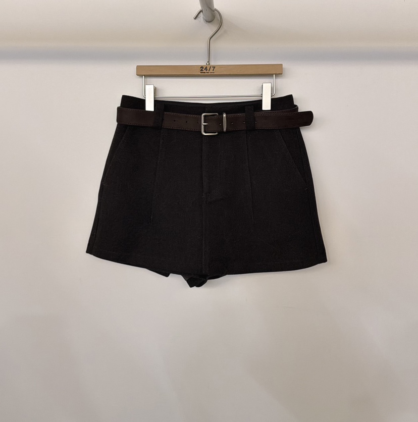 TWENTY FOUR SEVEN24-7東大門㊣實拍女士新款時尚裙褲含腰帶毛絨羊毛TEWNTY FOUR SEVEN24-7裙褲圖色3