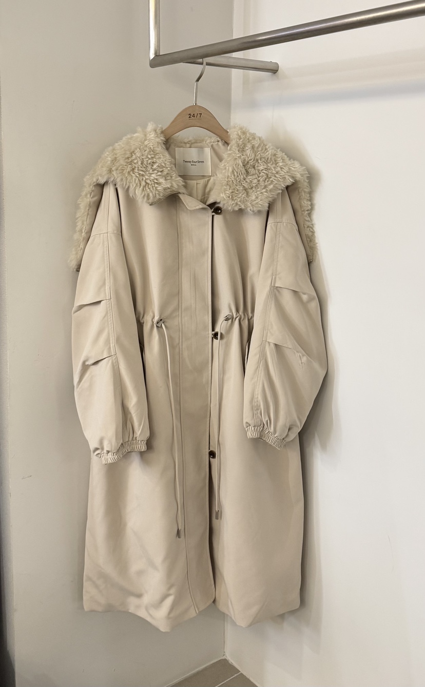 TWENTY FOUR SEVEN24-7東大門㊣實拍女裝新款職業長款羽絨服羊毛填充鴨絨TEWNTY FOUR SEVEN24-7長款羽絨服圖色1