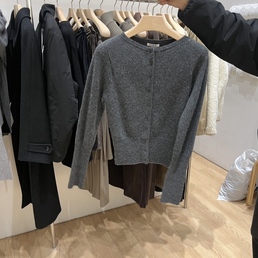 HAUS-A韓國直郵㊣女士新款推薦休閑職業熱賣25秋冬針織衫紐扣HAUS-A針織衫圖色2