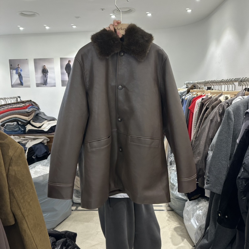 ACKER東大門㊣直郵女裝新款時尚25秋冬推薦短款大衣復古貂皮ACKER短款大衣圖色1棕色