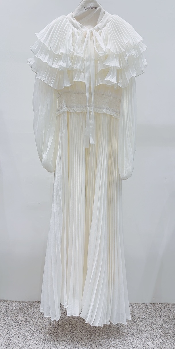 AWESOME-P韓國代購㊣女士新品職業真品人氣連衣裙褶皺長款AWESOME-P連衣裙圖色2