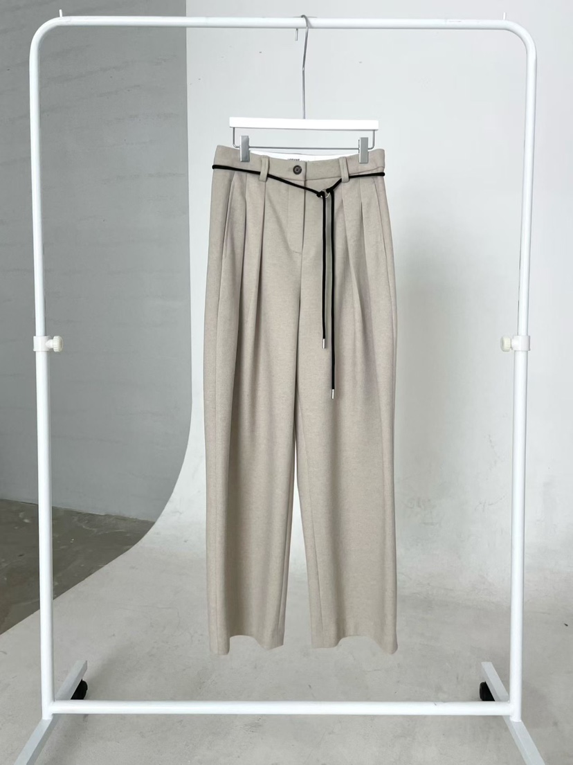 URBANE cloth東大門㊣代購女士新品休閑時尚推薦休閑褲含腰帶URBANE cloth休閑褲圖色1