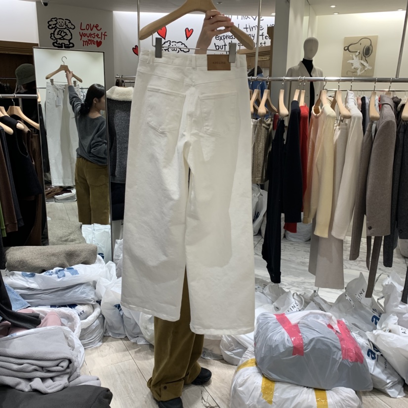 ADELINE東大門㊣代購女士新款熱賣職業休閑時尚人氣推薦牛仔褲ADELINE牛仔褲