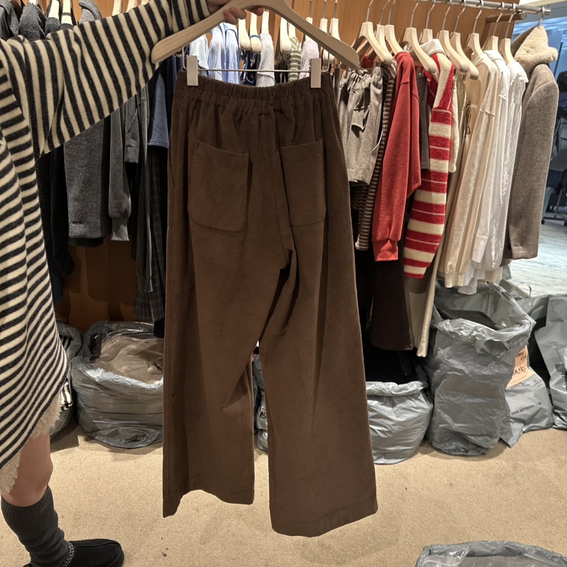 REPERTORY韓國直郵㊣女士新品熱賣25秋冬休閑褲含腰帶燈芯絨REPERTORY休閑褲