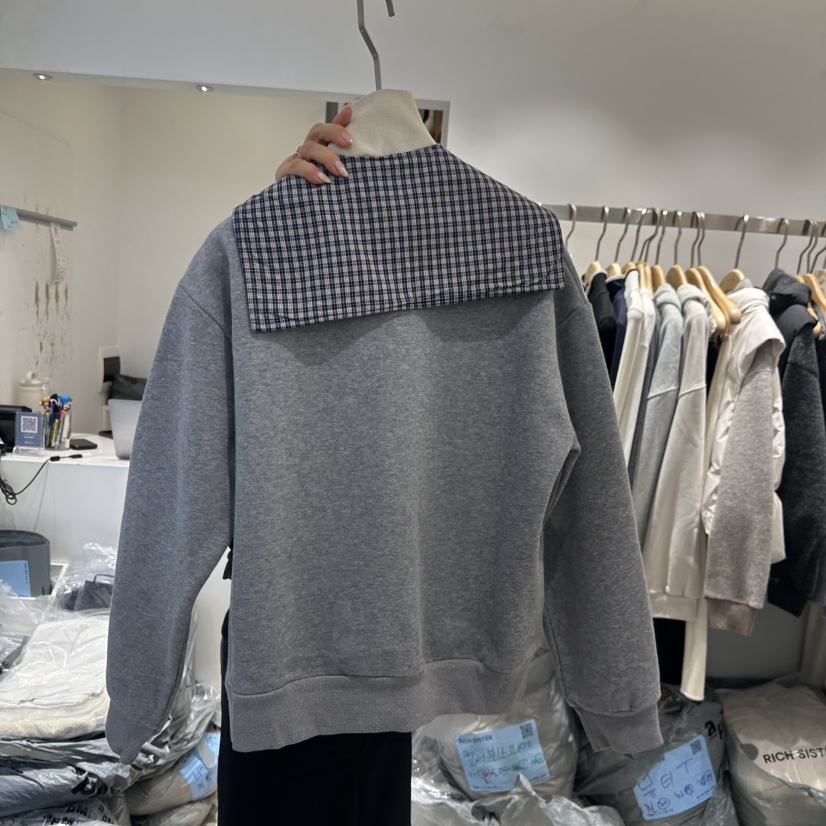 RICH SISTER韓國直郵㊣女裝新款熱賣推薦休閑衛衣含圍巾加絨RICH SISTER衛衣