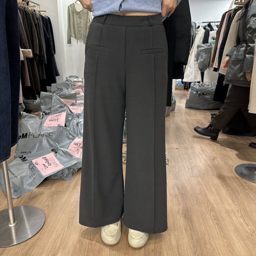 LEWIN韓國代購㊣女士新品職業休閑熱賣25秋冬時尚人氣休閑褲LEWIN休閑褲圖色3墨色