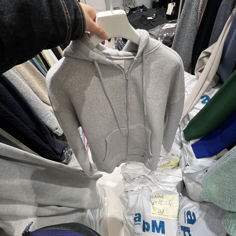 LAINE韓國直郵㊣女士新品25秋冬人氣休閑真品衛衣男女同款兜帽LAINE衛衣圖色1