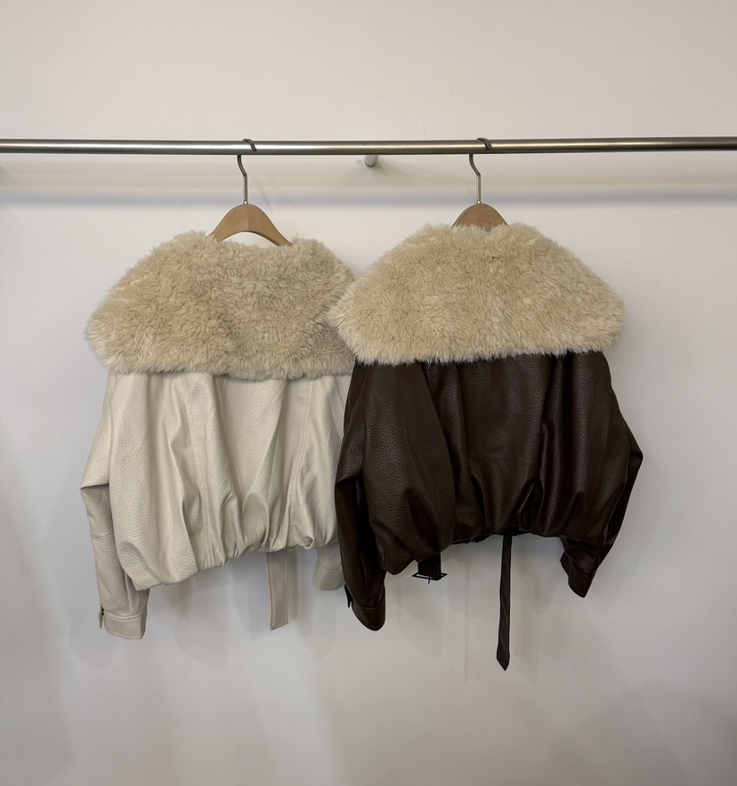 TWENTY FOUR SEVEN24-7韓國直郵㊣女裝新款職業短款羽絨服皮革填充鴨絨TEWNTY FOUR SEVEN24-7短款羽絨服