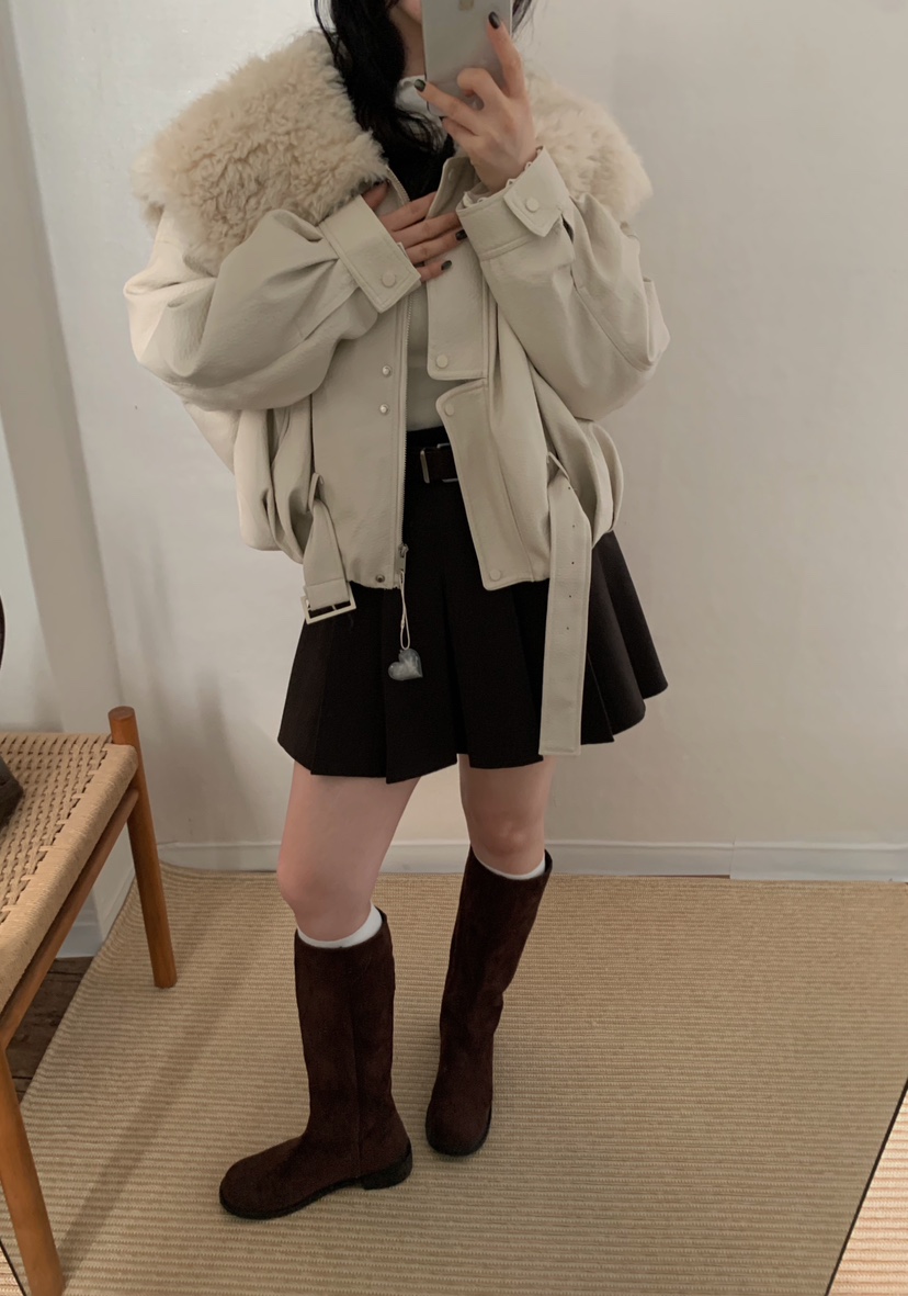 TWENTY FOUR SEVEN24-7韓國直郵㊣女裝新款職業短款羽絨服皮革填充鴨絨TEWNTY FOUR SEVEN24-7短款羽絨服