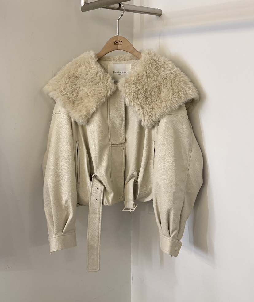 TWENTY FOUR SEVEN24-7韓國直郵㊣女裝新款職業短款羽絨服皮革填充鴨絨TEWNTY FOUR SEVEN24-7短款羽絨服圖色1