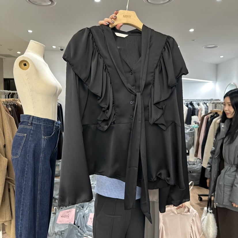 LEWIN韓國直郵㊣女士新款人氣職業熱賣推薦25秋冬襯衫蕾絲衫LEWIN襯衫/蕾絲衫圖色2