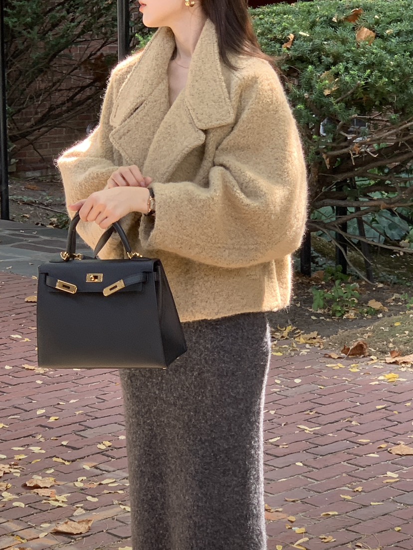 LOGARDEN東大門㊣代購女裝新款人氣時尚真品推薦短款大衣羊駝LO GARDEN短款大衣