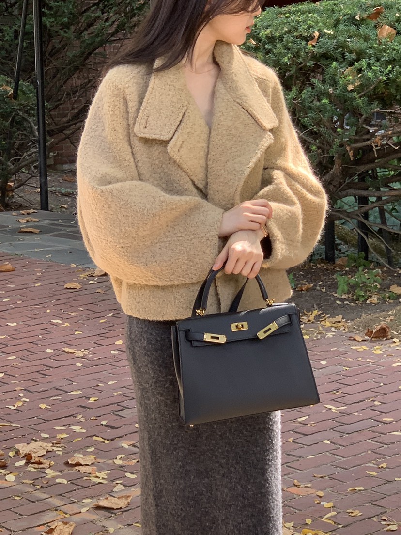 LOGARDEN東大門㊣代購女裝新款人氣時尚真品推薦短款大衣羊駝LO GARDEN短款大衣