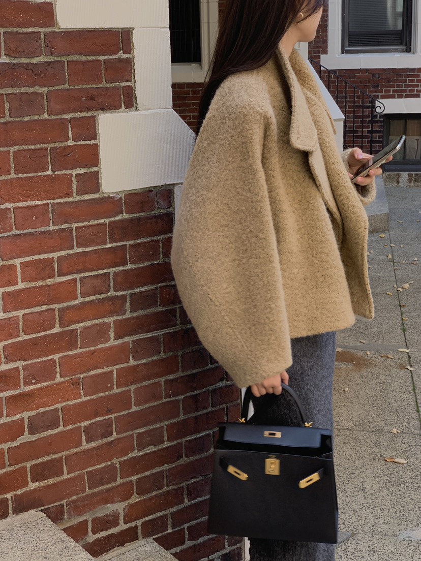 LOGARDEN東大門㊣代購女裝新款人氣時尚真品推薦短款大衣羊駝LO GARDEN短款大衣