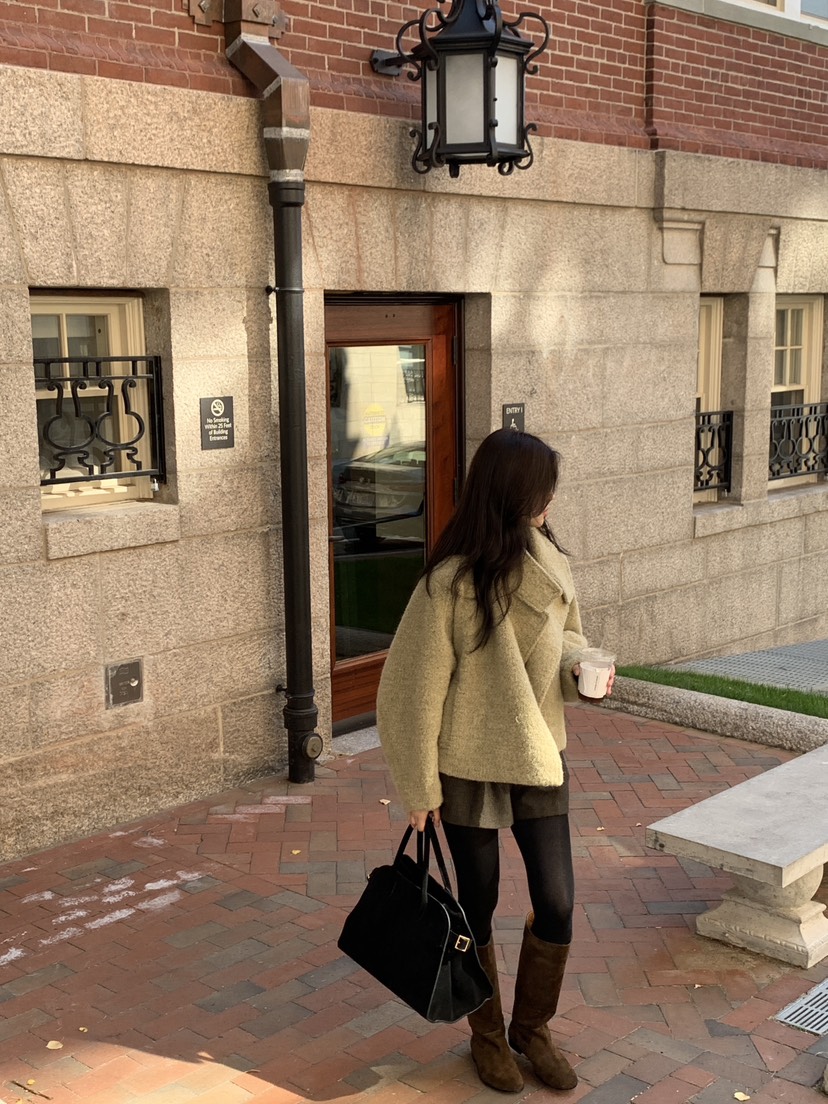 LOGARDEN東大門㊣代購女裝新款人氣時尚真品推薦短款大衣羊駝LO GARDEN短款大衣圖色3