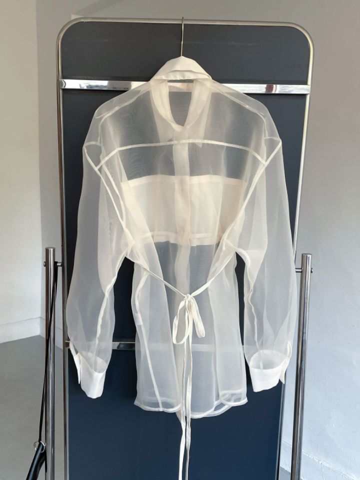 CRONG韓國代購㊣女士新款熱賣職業時尚人氣襯衫蕾絲衫歐根紗CRONG襯衫/蕾絲衫