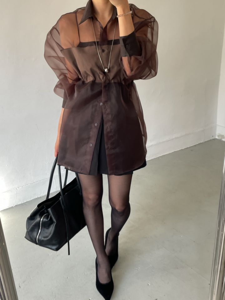 CRONG韓國代購㊣女士新款熱賣職業時尚人氣襯衫蕾絲衫歐根紗CRONG襯衫/蕾絲衫