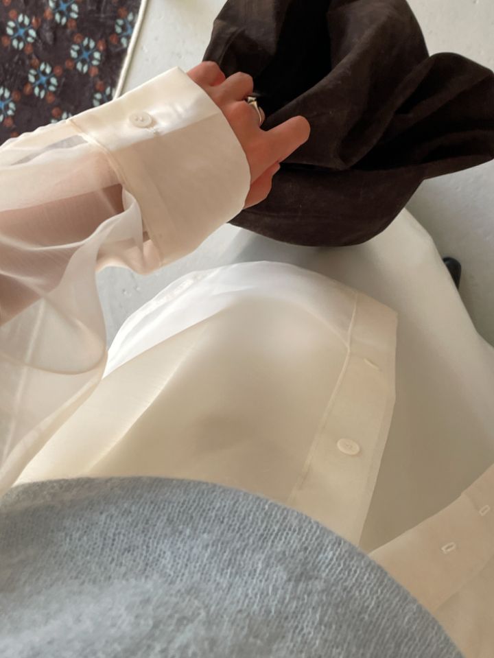 CRONG韓國代購㊣女士新款熱賣職業時尚人氣襯衫蕾絲衫歐根紗CRONG襯衫/蕾絲衫