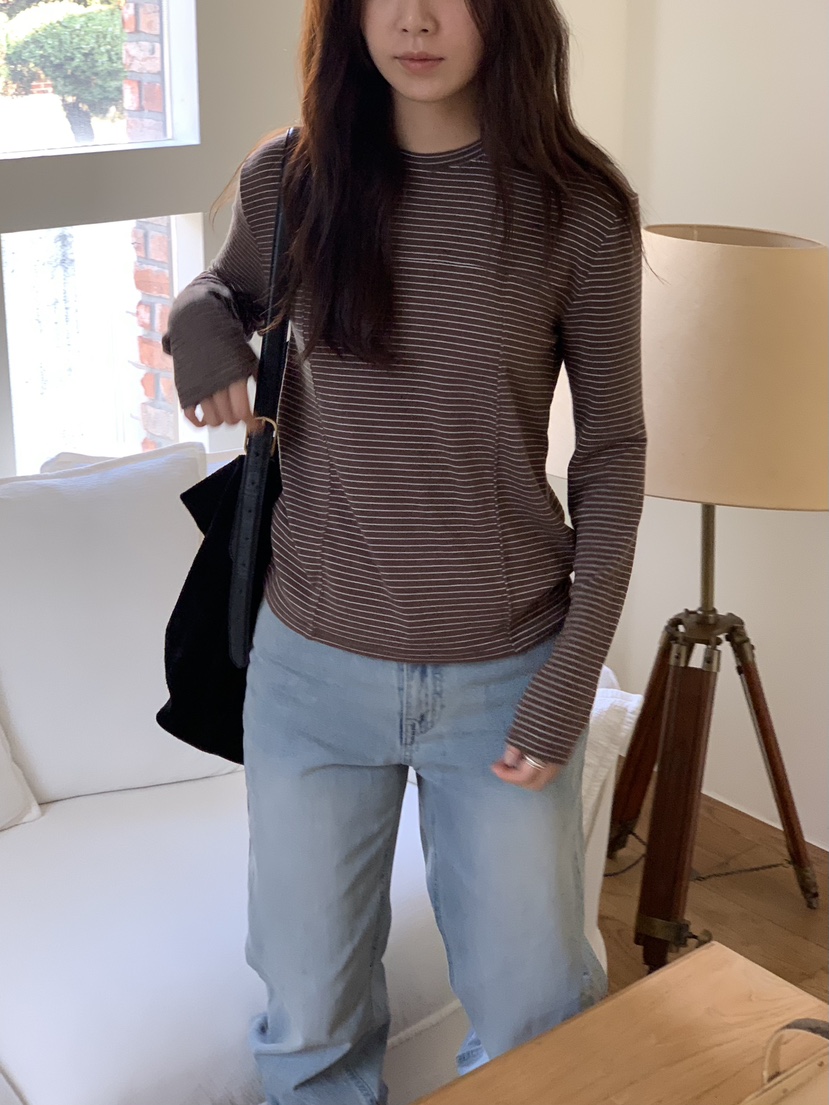 BAKING POWDER韓國直郵㊣女裝新款職業25秋冬休閑真品長袖T恤BAKING POWDER長袖T恤