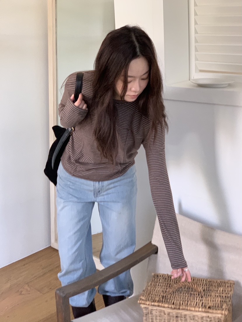 BAKING POWDER韓國直郵㊣女裝新款職業25秋冬休閑真品長袖T恤BAKING POWDER長袖T恤