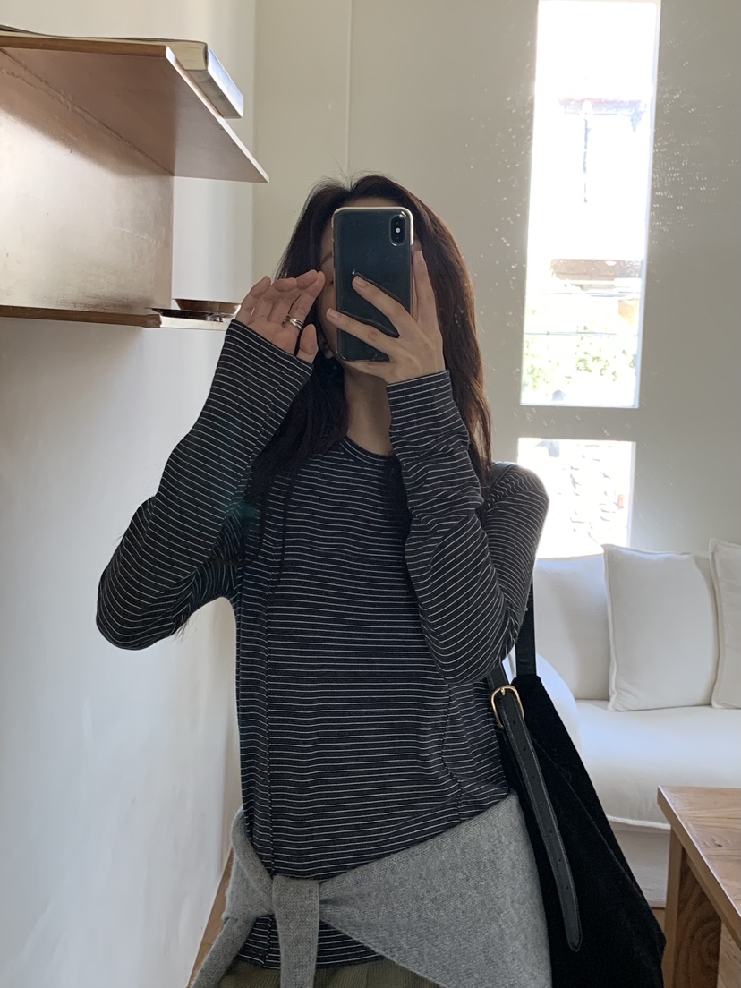 BAKING POWDER韓國直郵㊣女裝新款職業25秋冬休閑真品長袖T恤BAKING POWDER長袖T恤