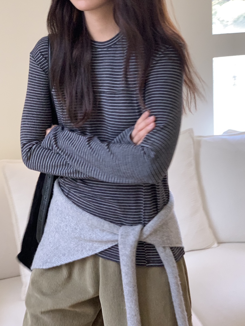 BAKING POWDER韓國直郵㊣女裝新款職業25秋冬休閑真品長袖T恤BAKING POWDER長袖T恤