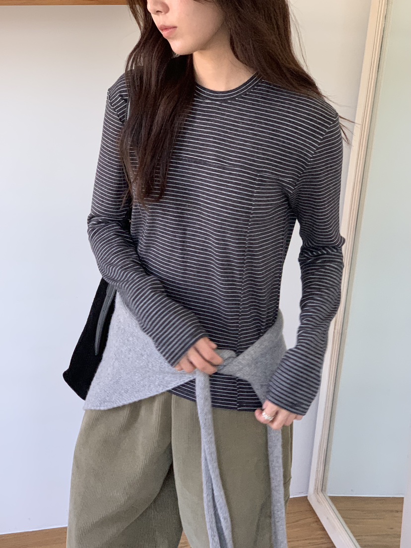 BAKING POWDER韓國直郵㊣女裝新款職業25秋冬休閑真品長袖T恤BAKING POWDER長袖T恤