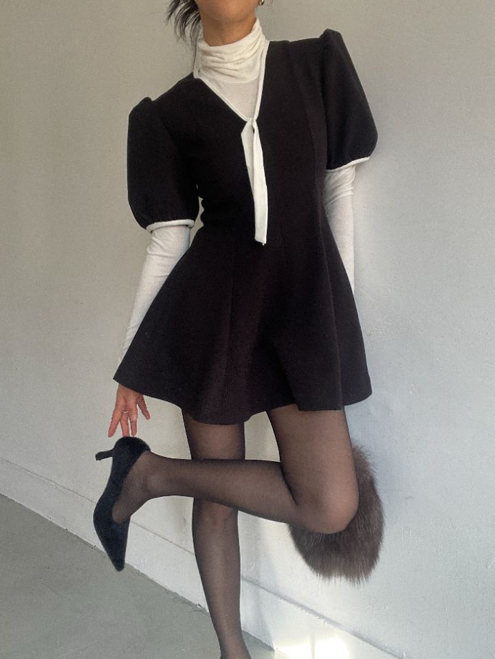 CRONG東大門㊣實拍女裝新品25秋冬真品推薦職業熱賣人氣連衣裙CRONG連衣裙