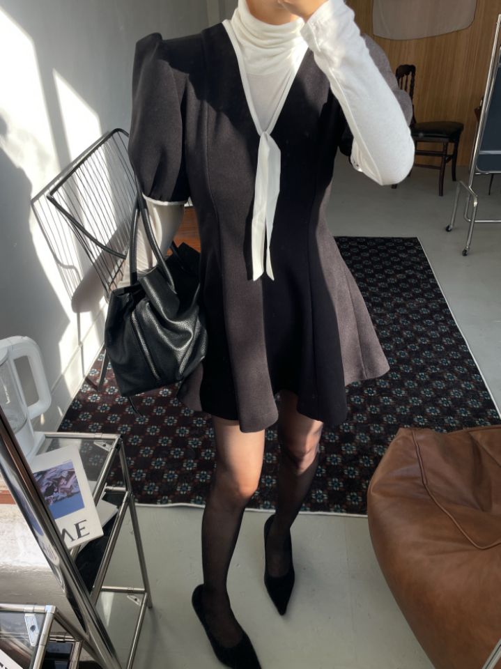 CRONG東大門㊣實拍女裝新品25秋冬真品推薦職業熱賣人氣連衣裙CRONG連衣裙