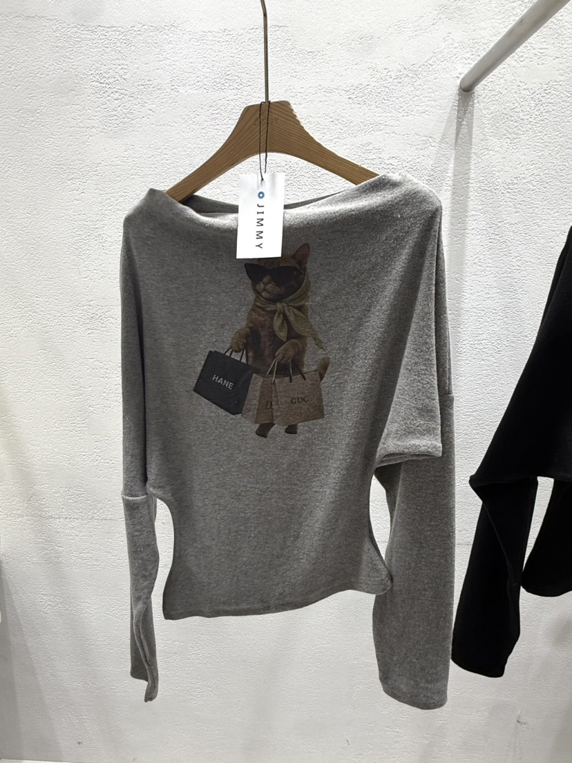 JIMMY韓國直郵㊣女裝新款時尚職業真品休閑25秋冬推薦長袖T恤JIMMY/REMAKE長袖T恤圖色2