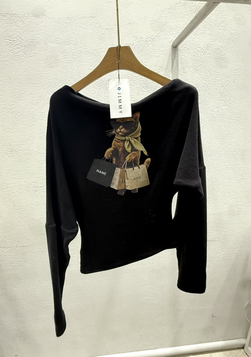 JIMMY韓國直郵㊣女裝新款時尚職業真品休閑25秋冬推薦長袖T恤JIMMY/REMAKE長袖T恤圖色3