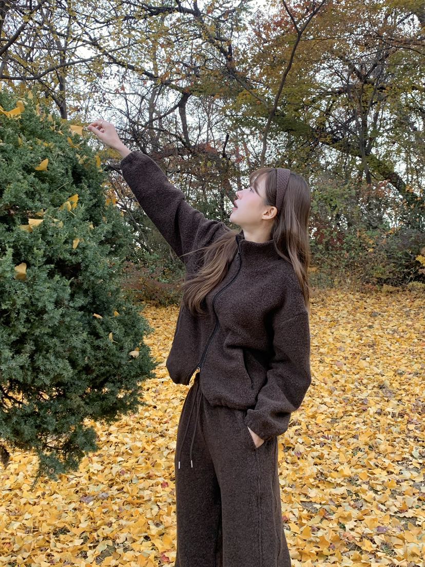 LEGACY東大門㊣實拍女裝新款推薦時尚熱賣25秋冬夾克羊毛拉鏈絨LEGACY夾克