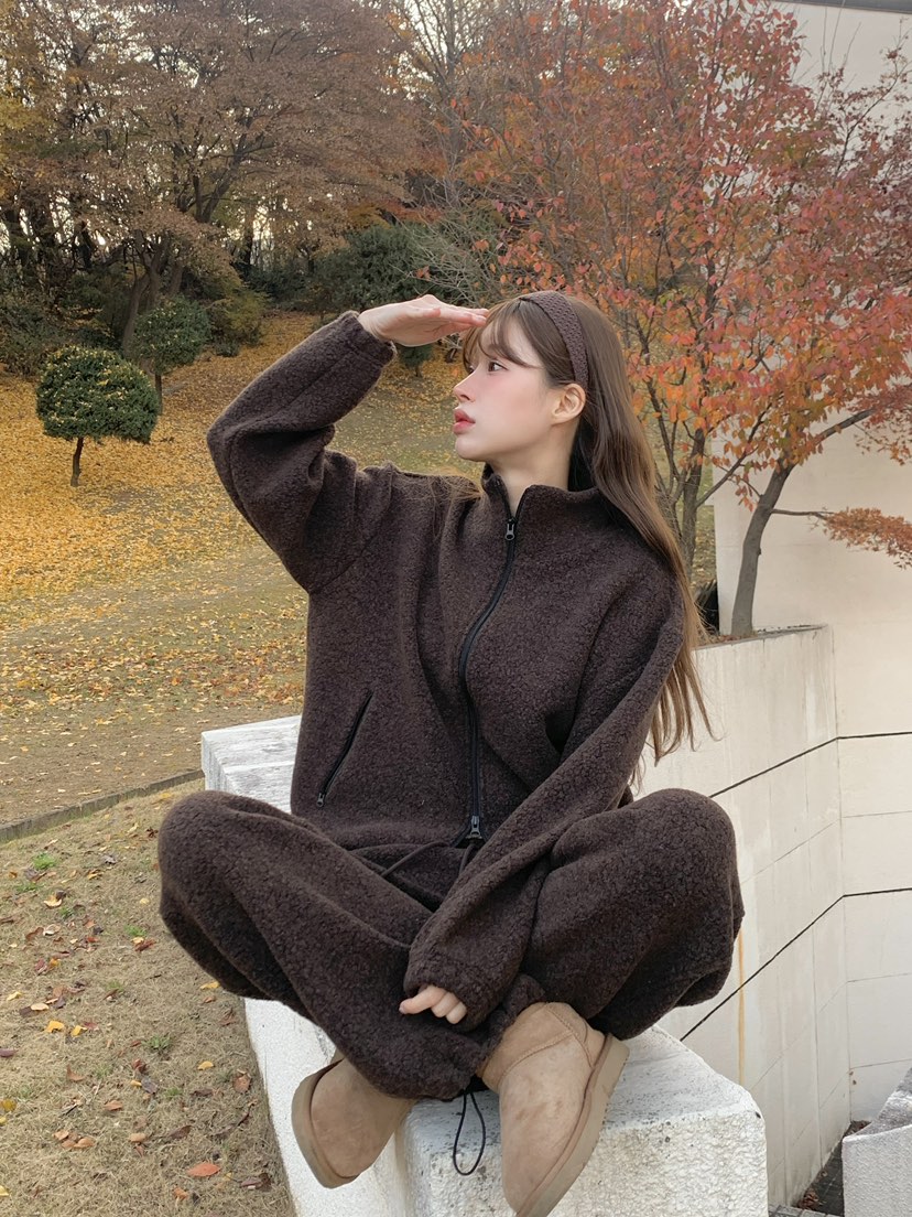 LEGACY東大門㊣實拍女裝新款推薦時尚熱賣25秋冬夾克羊毛拉鏈絨LEGACY夾克