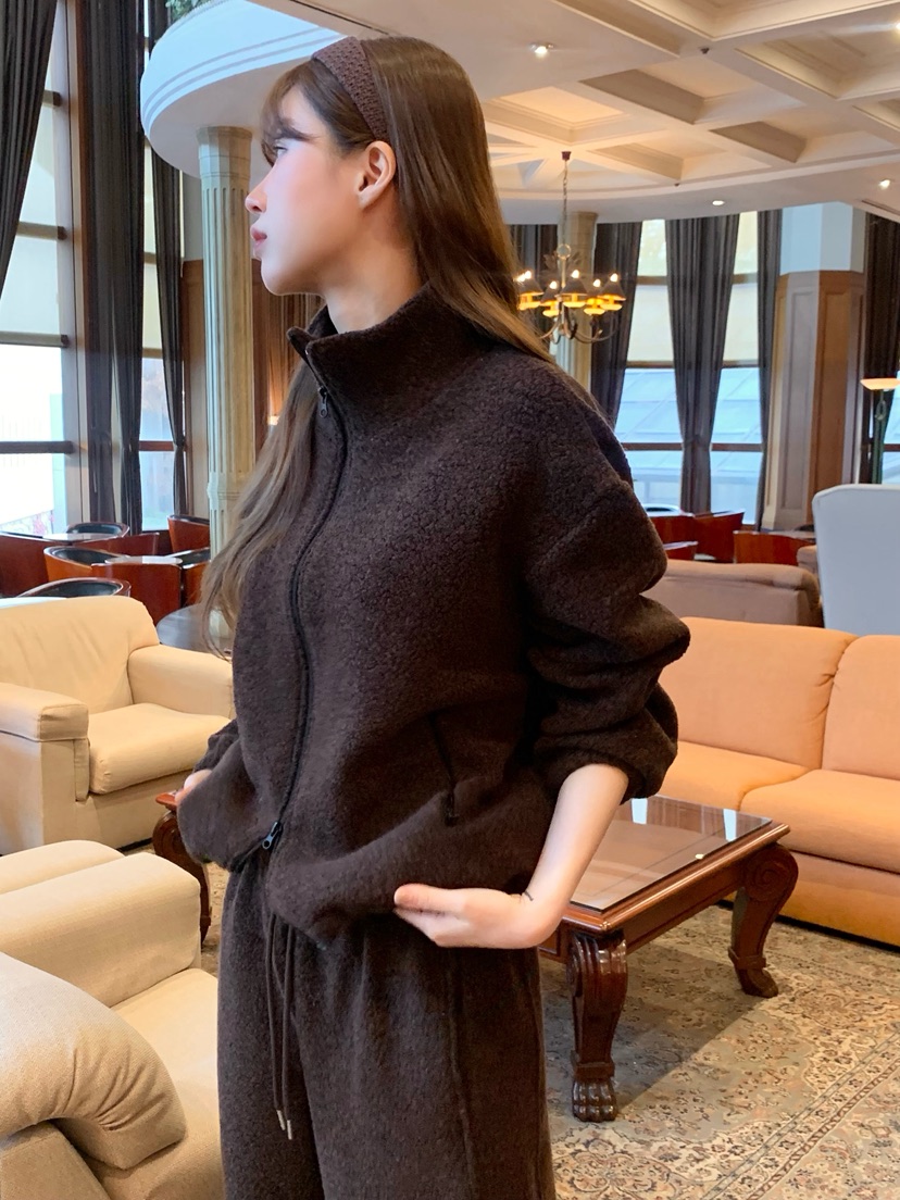 LEGACY東大門㊣實拍女裝新款推薦時尚熱賣25秋冬夾克羊毛拉鏈絨LEGACY夾克