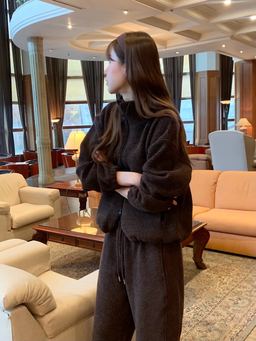 LEGACY東大門㊣實拍女裝新款推薦時尚熱賣25秋冬夾克羊毛拉鏈絨LEGACY夾克