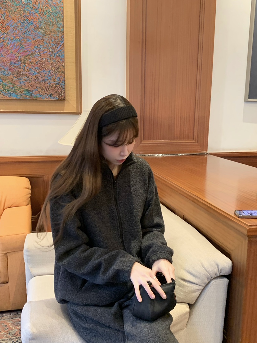 LEGACY東大門㊣實拍女裝新款推薦時尚熱賣25秋冬夾克羊毛拉鏈絨LEGACY夾克