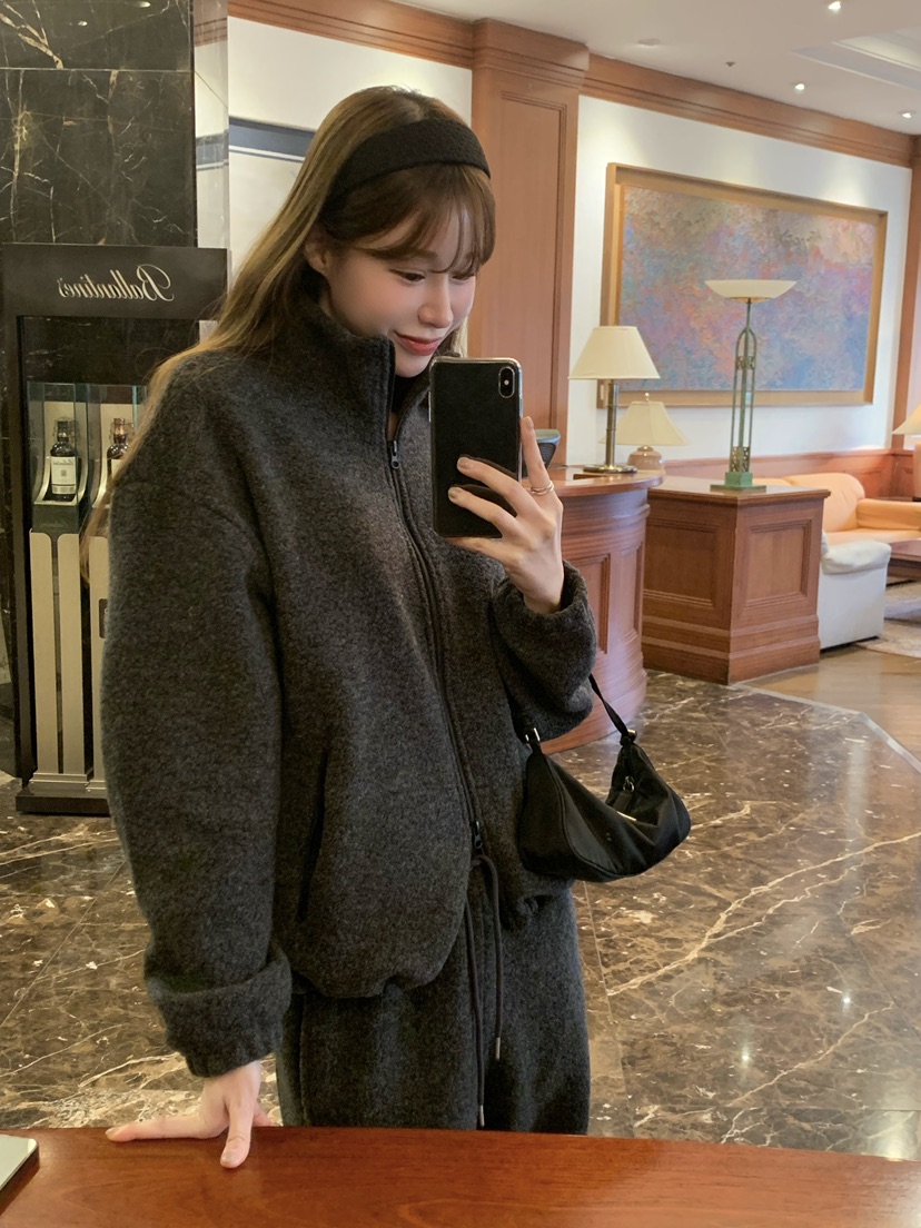 LEGACY東大門㊣實拍女裝新款推薦時尚熱賣25秋冬夾克羊毛拉鏈絨LEGACY夾克