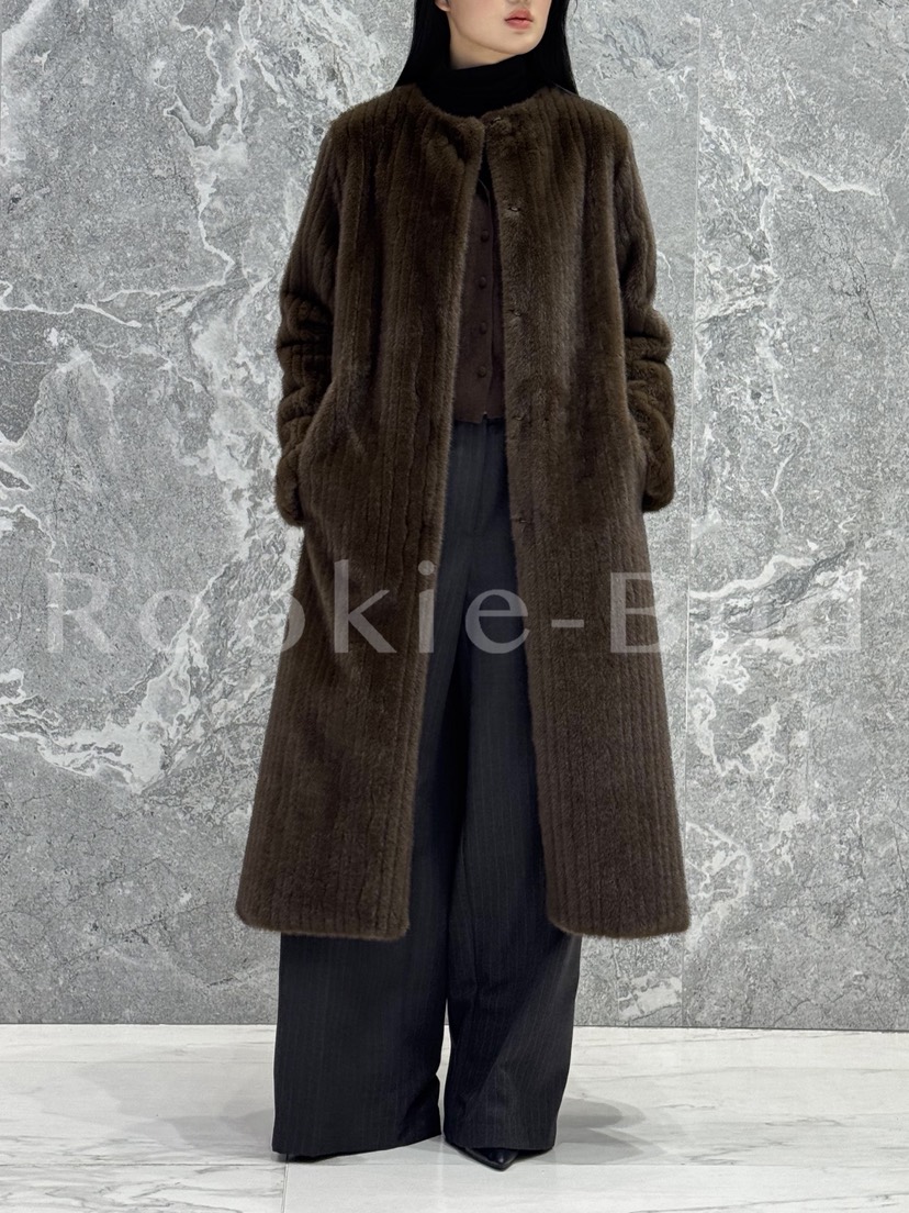 ROOKIE BUD東大門㊣實拍女士新品推薦休閑人氣中長款大衣毛皮ROOKIE BUD-L中長款大衣