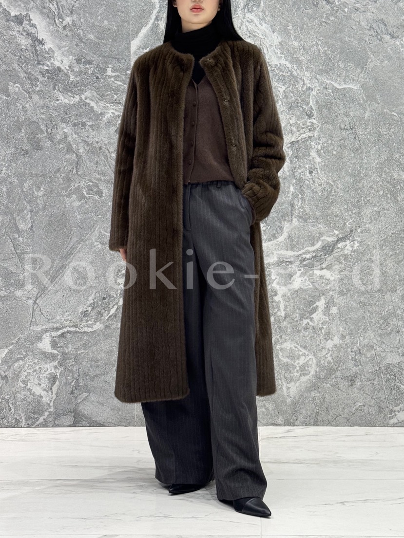 ROOKIE BUD東大門㊣實拍女士新品推薦休閑人氣中長款大衣毛皮ROOKIE BUD-L中長款大衣