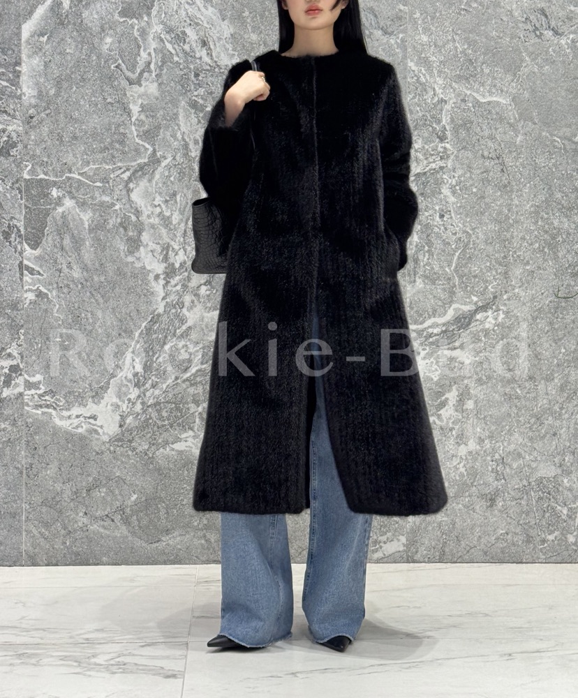 ROOKIE BUD東大門㊣實拍女士新品推薦休閑人氣中長款大衣毛皮ROOKIE BUD-L中長款大衣