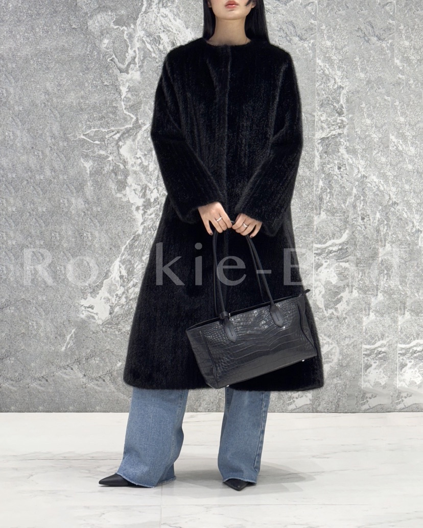 ROOKIE BUD東大門㊣實拍女士新品推薦休閑人氣中長款大衣毛皮ROOKIE BUD-L中長款大衣