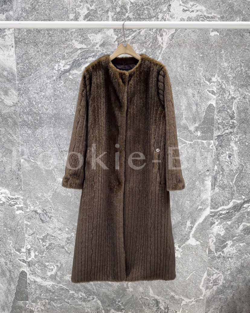 ROOKIE BUD東大門㊣實拍女士新品推薦休閑人氣中長款大衣毛皮ROOKIE BUD-L中長款大衣圖色1