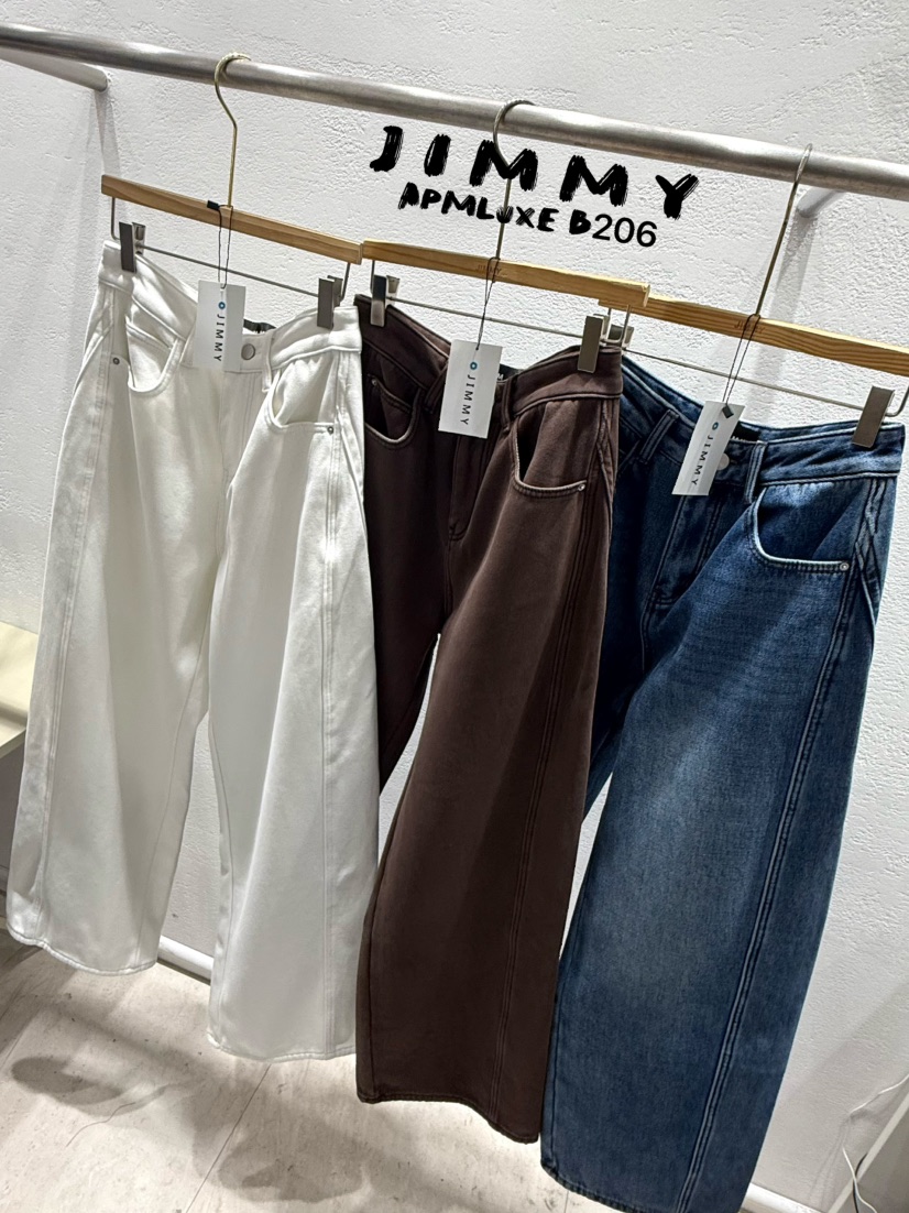 JIMMY東大門㊣直郵女士新款人氣時尚25秋冬休閑牛仔褲羊毛開衩JIMMY/REMAKE牛仔褲