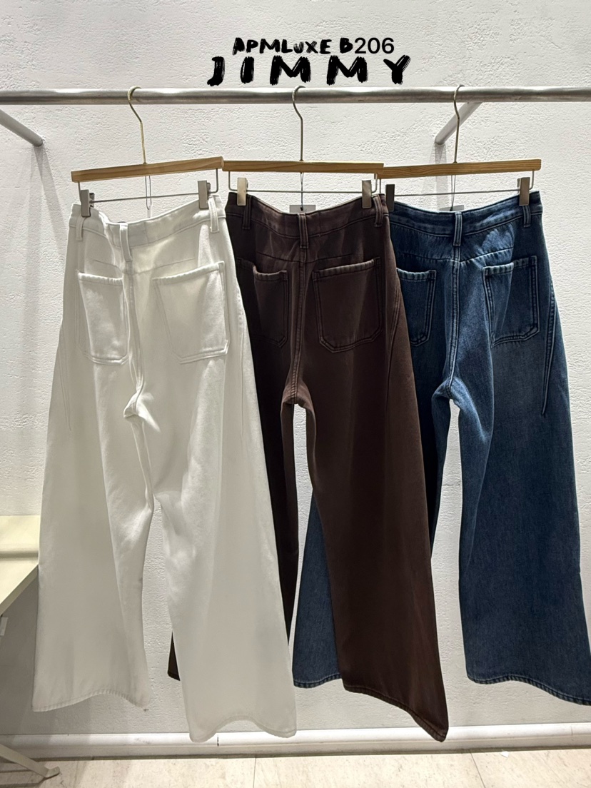 JIMMY東大門㊣直郵女士新款人氣時尚25秋冬休閑牛仔褲羊毛開衩JIMMY/REMAKE牛仔褲