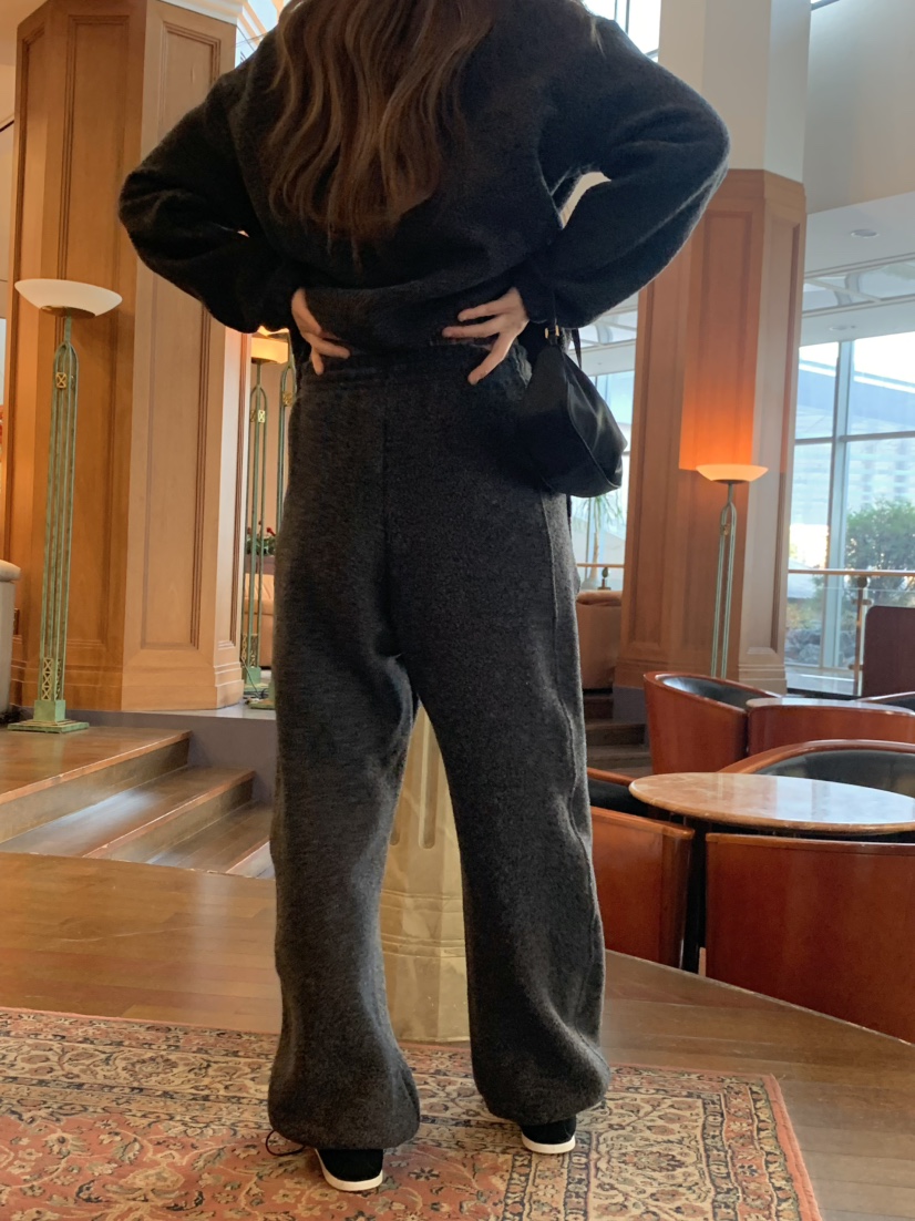 LEGACY東大門㊣實拍女裝新款時尚25秋冬職業休閑休閑褲羊毛絨LEGACY休閑褲