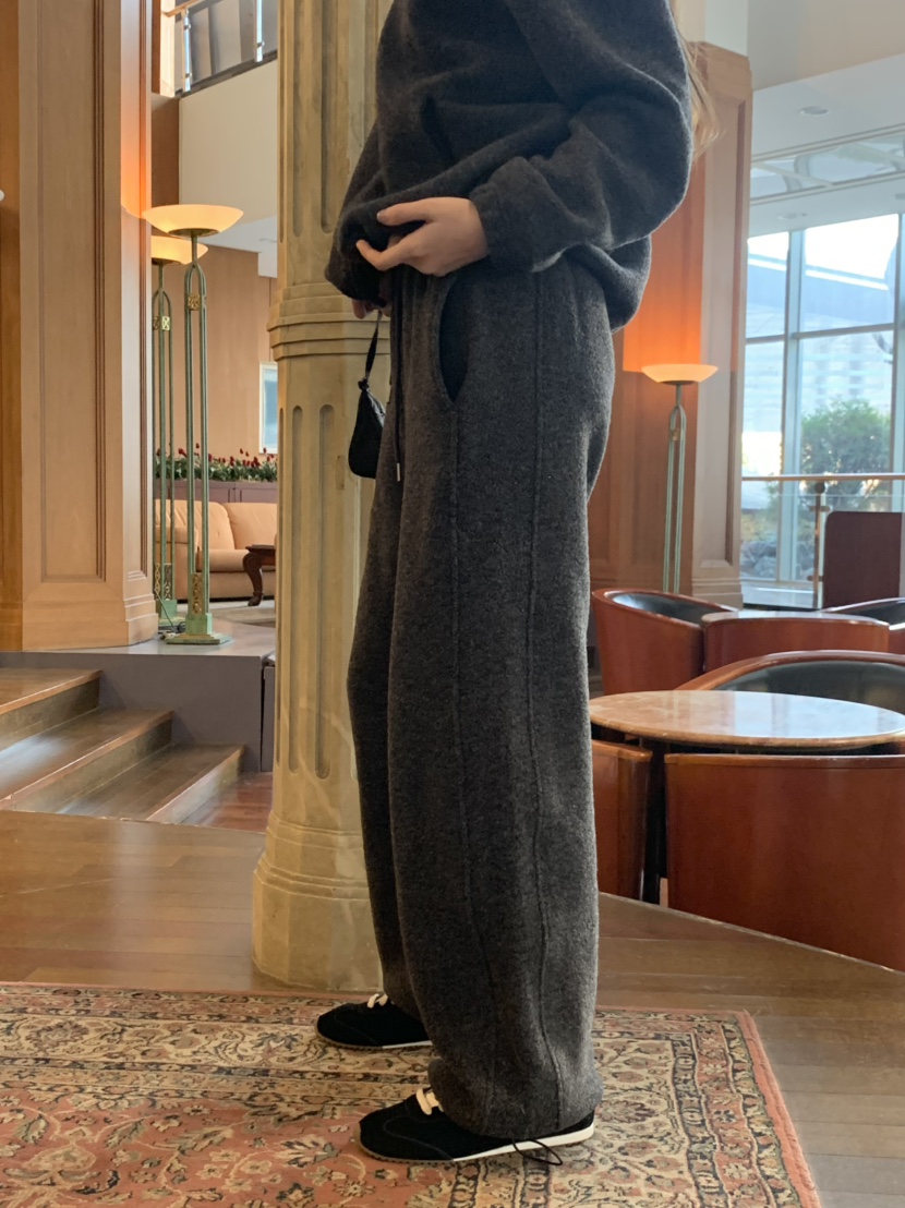 LEGACY東大門㊣實拍女裝新款時尚25秋冬職業休閑休閑褲羊毛絨LEGACY休閑褲