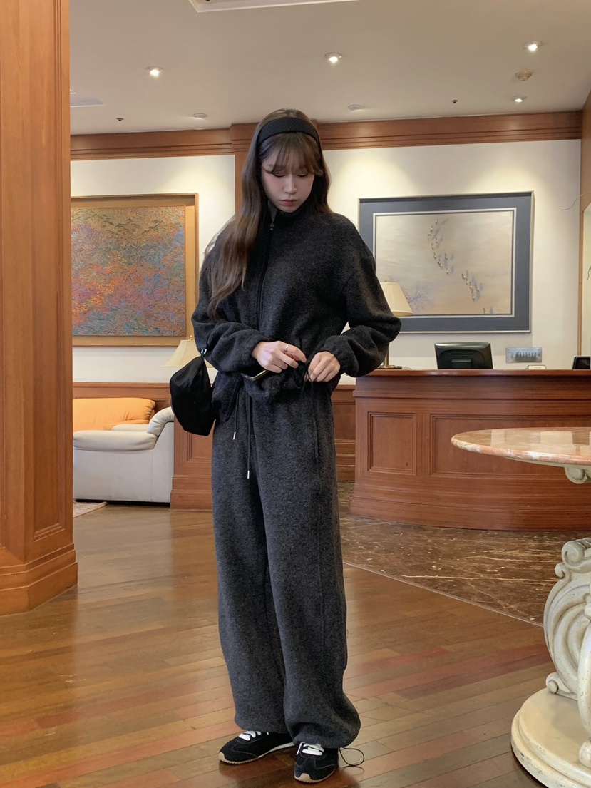 LEGACY東大門㊣實拍女裝新款時尚25秋冬職業休閑休閑褲羊毛絨LEGACY休閑褲