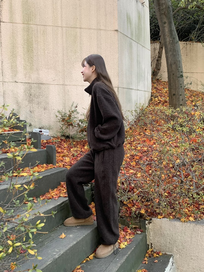 LEGACY東大門㊣實拍女裝新款時尚25秋冬職業休閑休閑褲羊毛絨LEGACY休閑褲