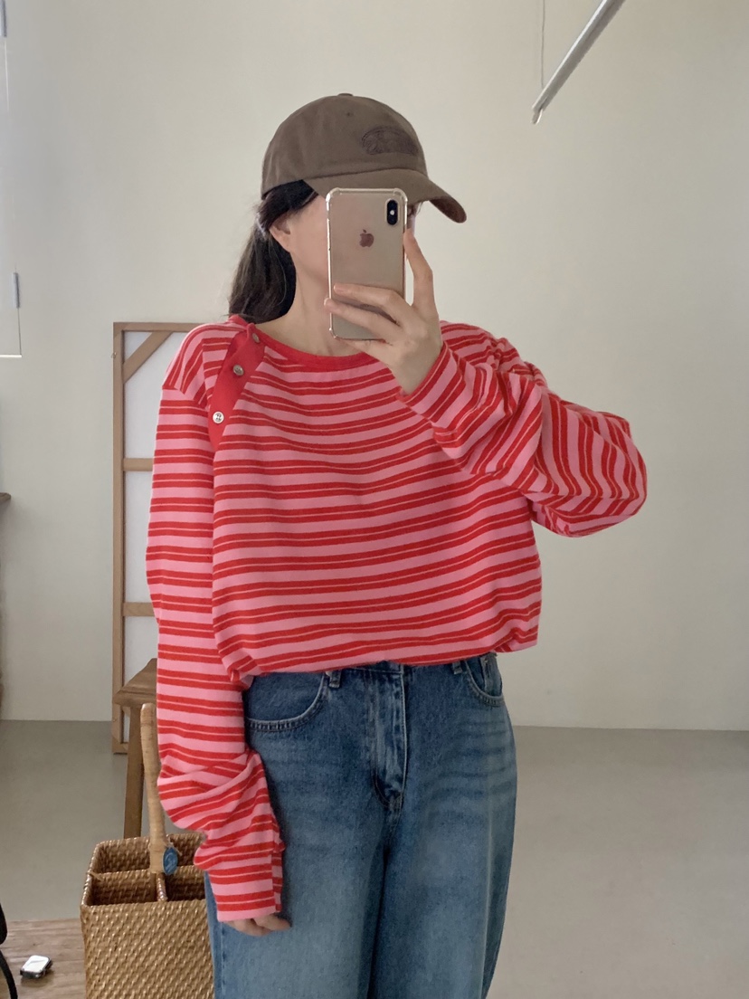 FORMSTUDIO韓國代購㊣女裝新款人氣時尚熱賣25秋冬職業長袖T恤FORMSTUDIO長袖T恤