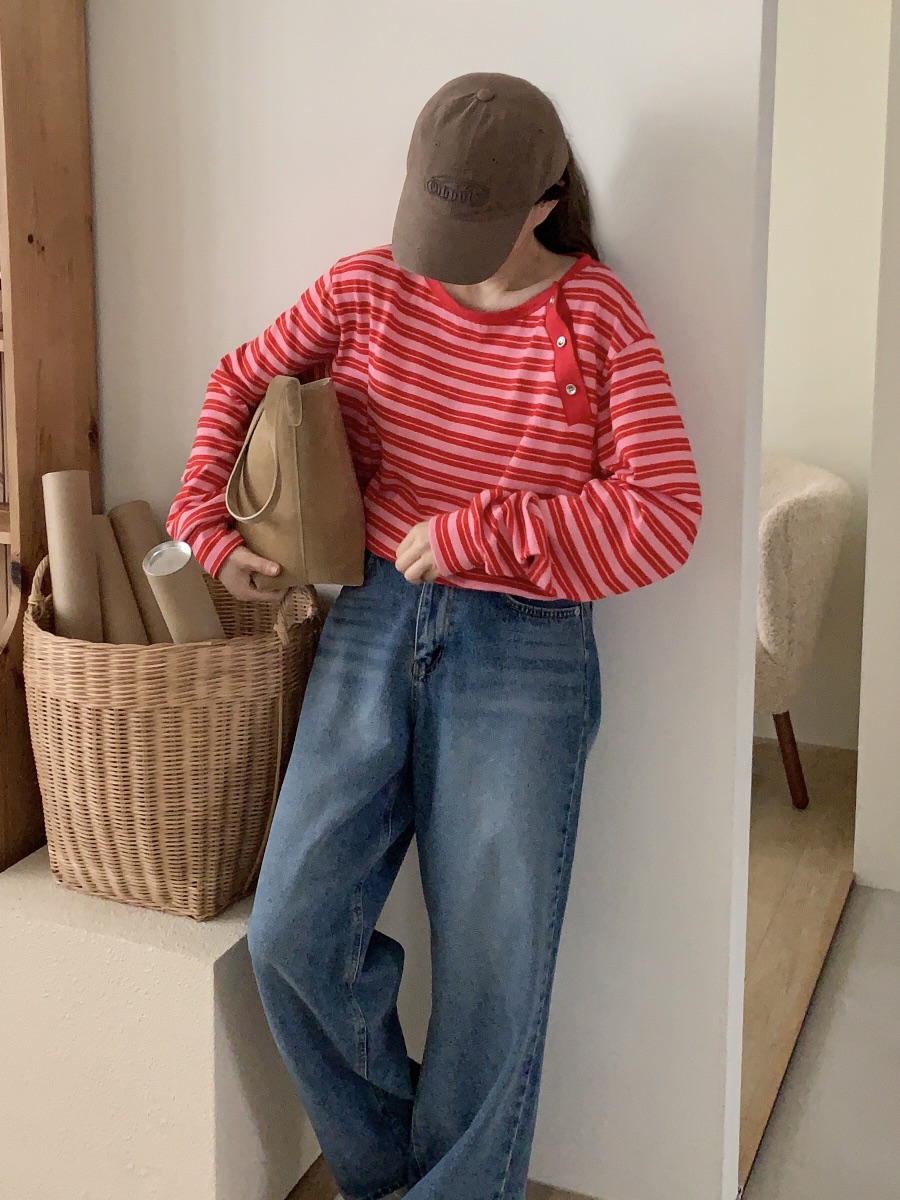 FORMSTUDIO韓國代購㊣女裝新款人氣時尚熱賣25秋冬職業長袖T恤FORMSTUDIO長袖T恤